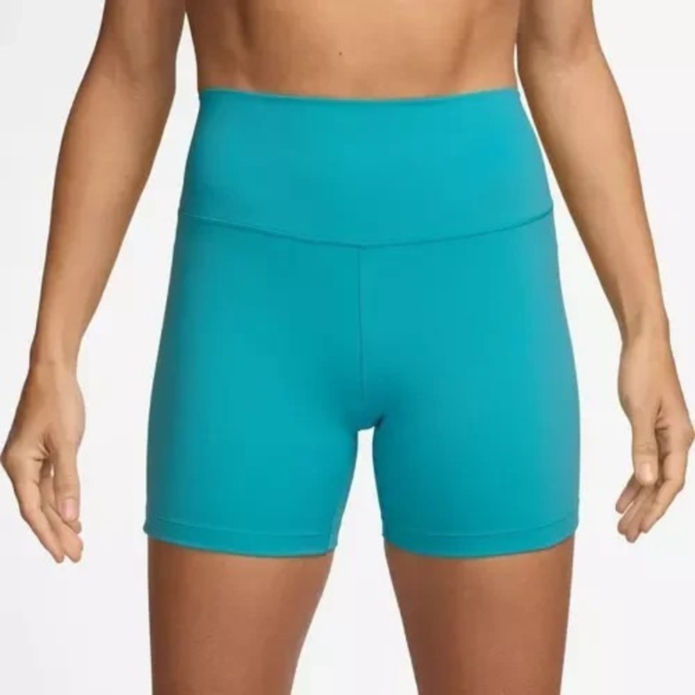 Nike One High Rise Biker Shorts 5" Size XS Blue Cactus FN3211 345